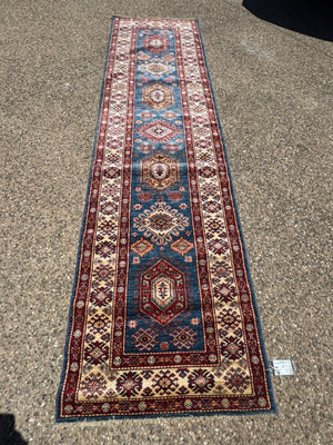 Wool on Cotton Turkish Runner  Rug, 33 1/4" x 10' 3"