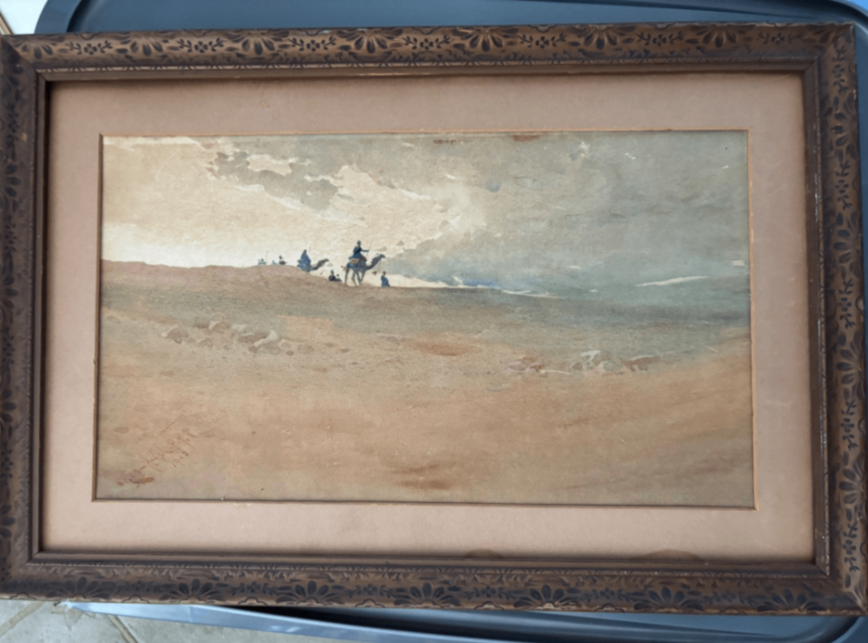 Bedouins on Camels in the Desert 19x13