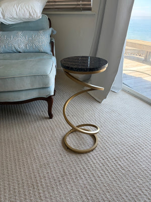 Stone Top Spiral Side Tables (pair) 36 x 12
