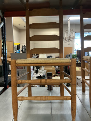 Ladder-Back Rush Seats Chairs (pair) 43H x 17.5W