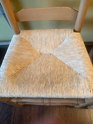Ladder-Back Rush Seats Chairs (pair) 43H x 17.5W