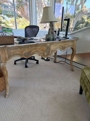 French Country Distressed Writing Desk 86x29x30