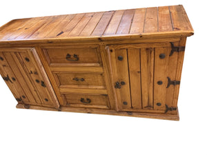 Rustic Pine Sideboard Cabinet  65x21x31
