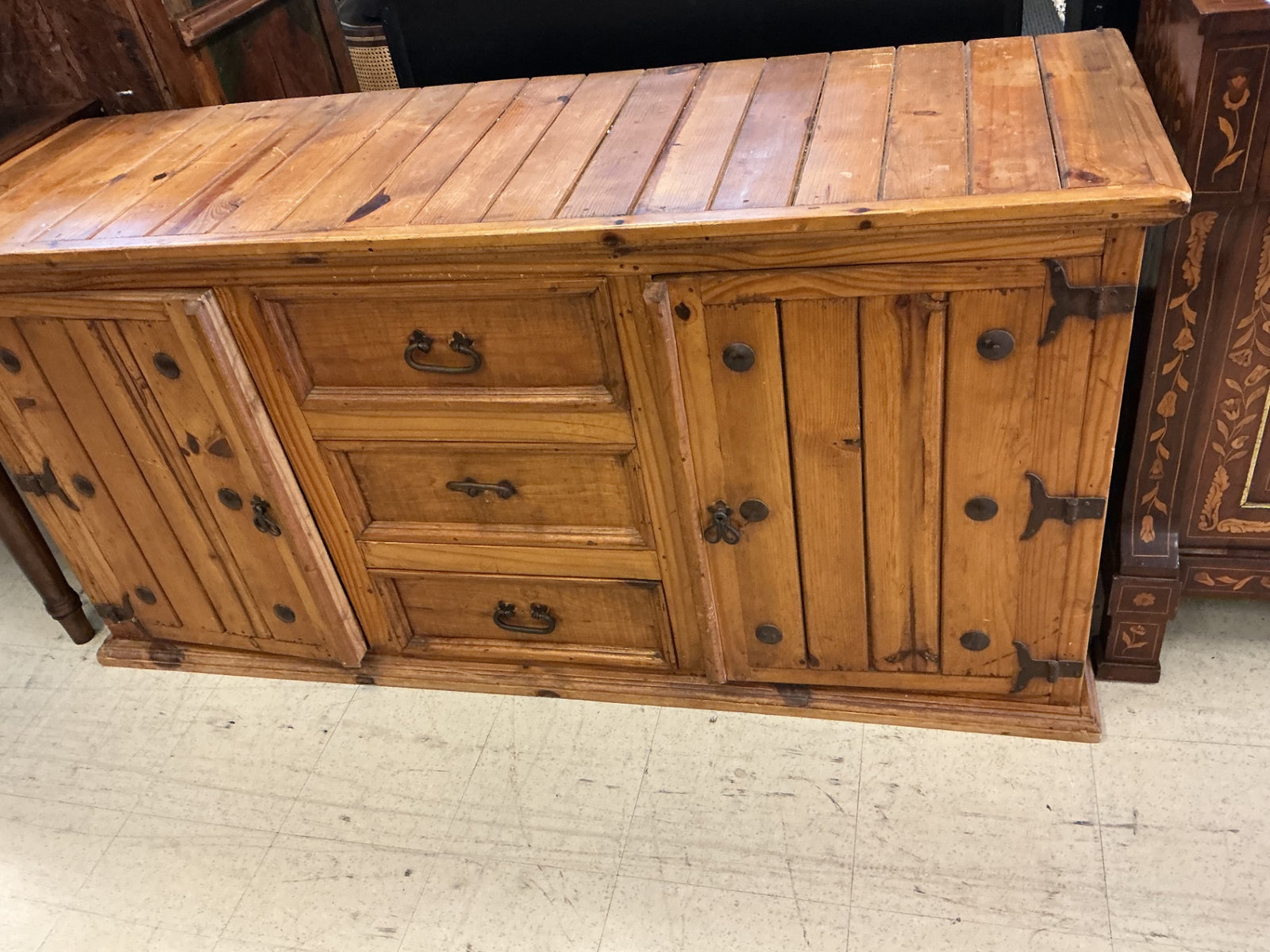 Rustic Pine Sideboard Cabinet  65x21x31