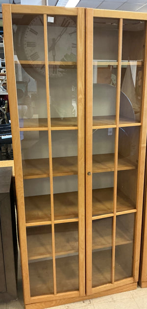Wooden 2-Door Cabinet with Glass Doors,  EACH (8'3" x 34" x 17")