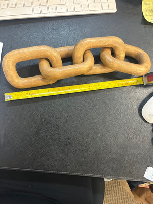 Natural Wood 4 Chain Link Sculpture
