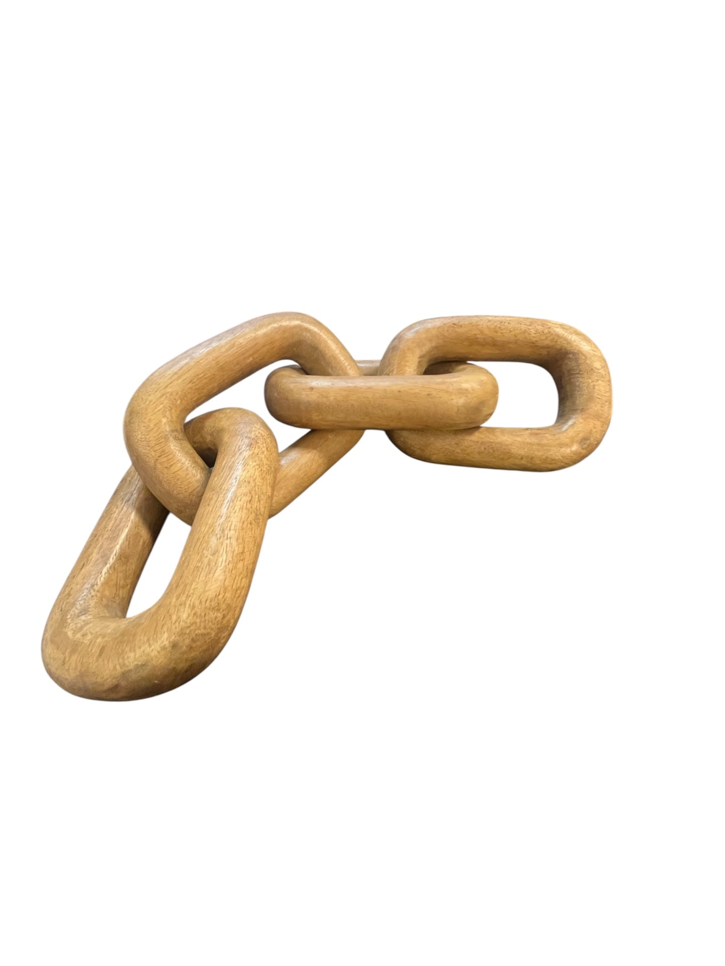 Natural Wood 4 Chain Link Sculpture