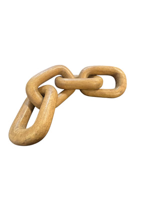 Natural Wood 4 Chain Link Sculpture
