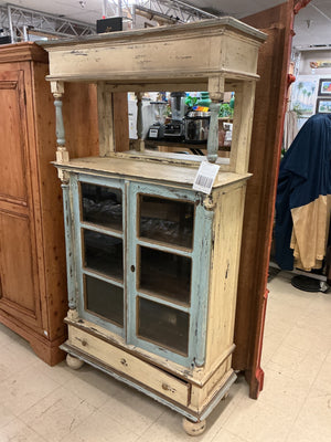 Farmhouse Cabinet With Mirror Cubby (41" x 17" x 75")
