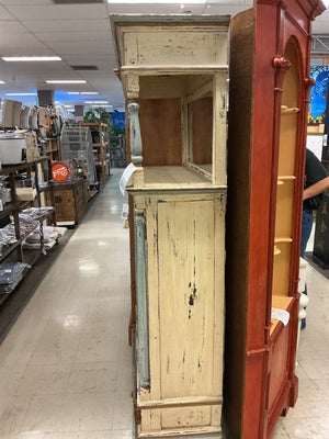 Farmhouse Cabinet With Mirror Cubby (41" x 17" x 75")