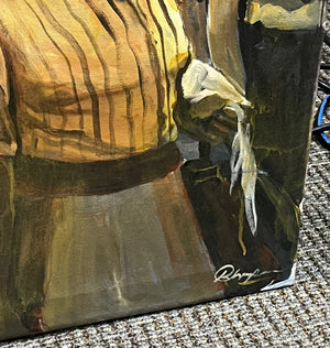 African American Civil Rights Protest Themed Oil On Canvas Signed 47x31.5