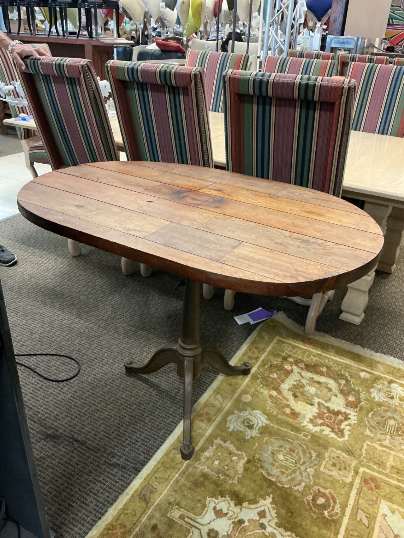 19th-century French country walnut tilt-top 44.5x32