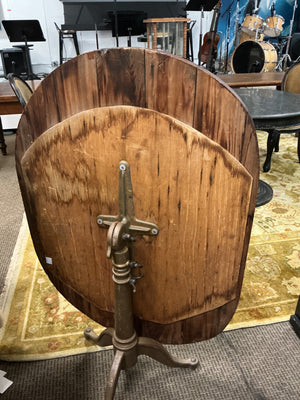 19th-century French country walnut tilt-top 44.5x32