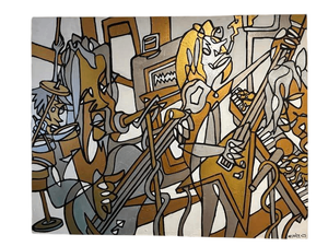 Dave Z MrDvicex23 Gold & Silver Abstract Art 5'x4'