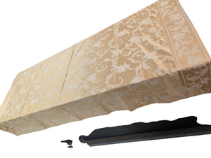 Gold Tablecloth w/ White Flower Pattern L82" x W59"