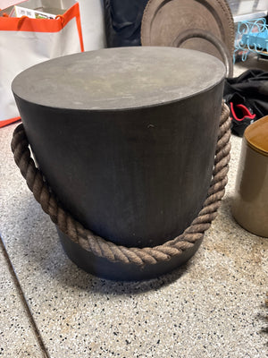 Marina Concrete Stool with Rope Accent, 16" x 16"