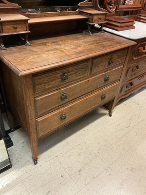 Antique Edwardian Oak Dresser W/Mirror 42x20x63