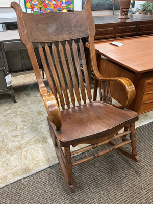 Antique Pressed Wood  Rocking Chair, 24" x 33" x 44"