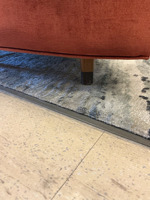 Postmodern / Vladimir Kagan-Inspired Serpentine Burnt Orange Sectional Sofa. 108" length x 25" Back Height x 15.5" front height x 25" cushion depth