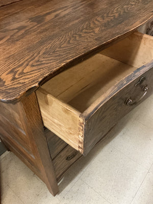Antique Tiger Oak Mirrored Dresser, 42” x 21 1/2” x 72”