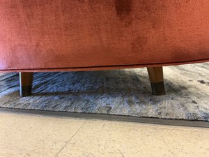 Postmodern / Vladimir Kagan-Inspired Serpentine Burnt Orange Sectional Sofa. 108" length x 25" Back Height x 15.5" front height x 25" cushion depth