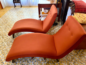 Room & Board Delia Kat's Orange Weave Chaise Lounge 35 W x 62 L x 35 H each