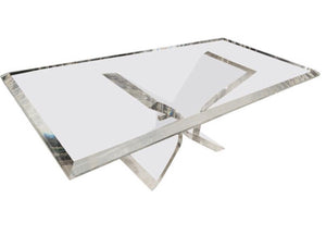 Charles Hollis Jones Attributed Lucite Dining Table  42x66x29