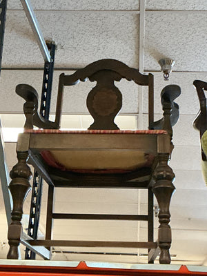 Antique Chair with Removable Seat, 25” x 18” x 40”