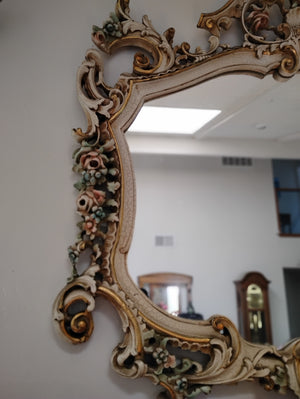 Pink Multicolor Floral Carved wood
