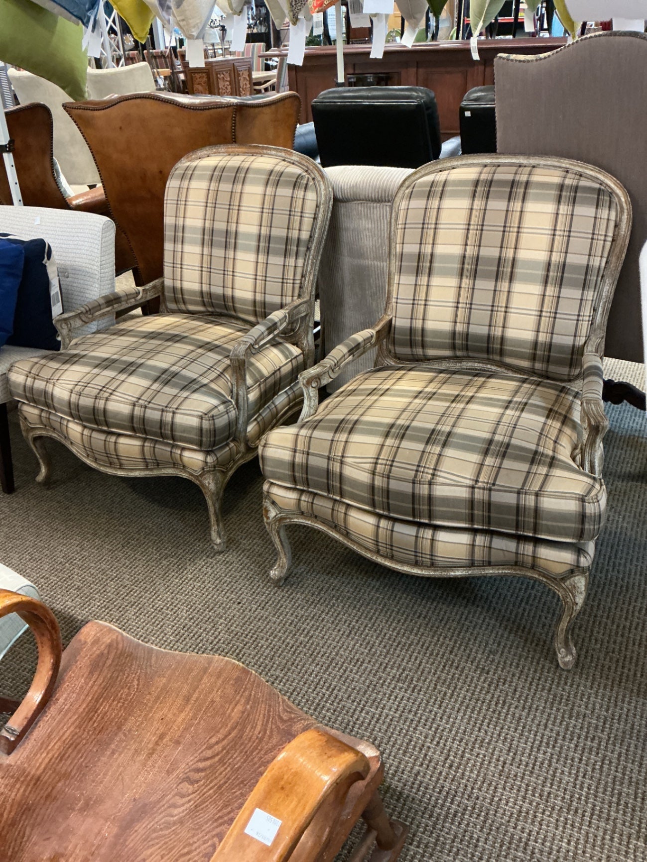2 Drexel Heritage French Country Bergère Armchairs (pair)