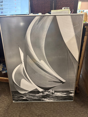 Morris Rosenfeld Framed “Flying Spinnakers” Maritime Art Print, 1938 (Long Island Sound)