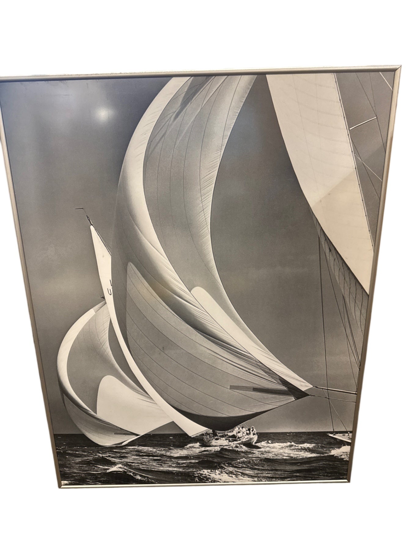 Morris Rosenfeld Framed “Flying Spinnakers” Maritime Art Print, 1938 (Long Island Sound)