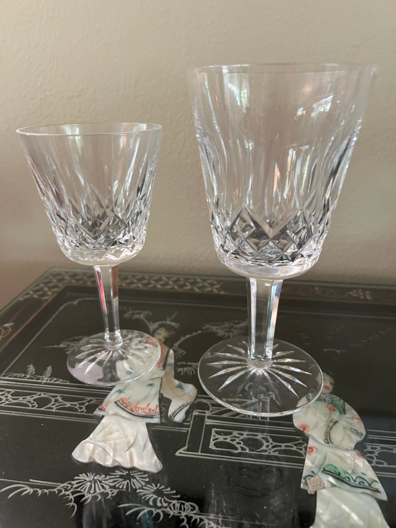 10 Waterford Lismore  Long Stems and Faceted Geometric Cuts