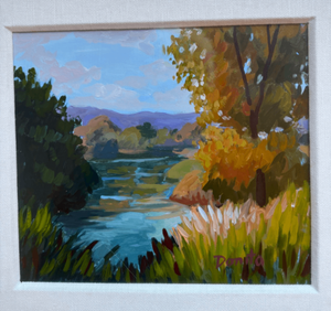 Donita Lloyd Laguna Landscape with Lake 18x19