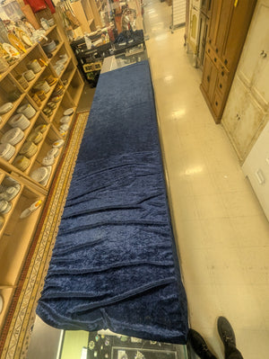 Dark Blue Velvet Curtains SINGLE L8ft x W60"