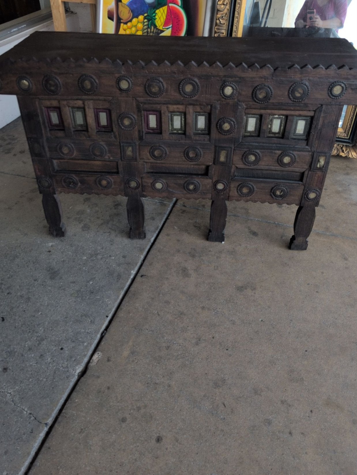 Vintage Indian Damchiya-Style Console Table – 52" x 17" x 27"