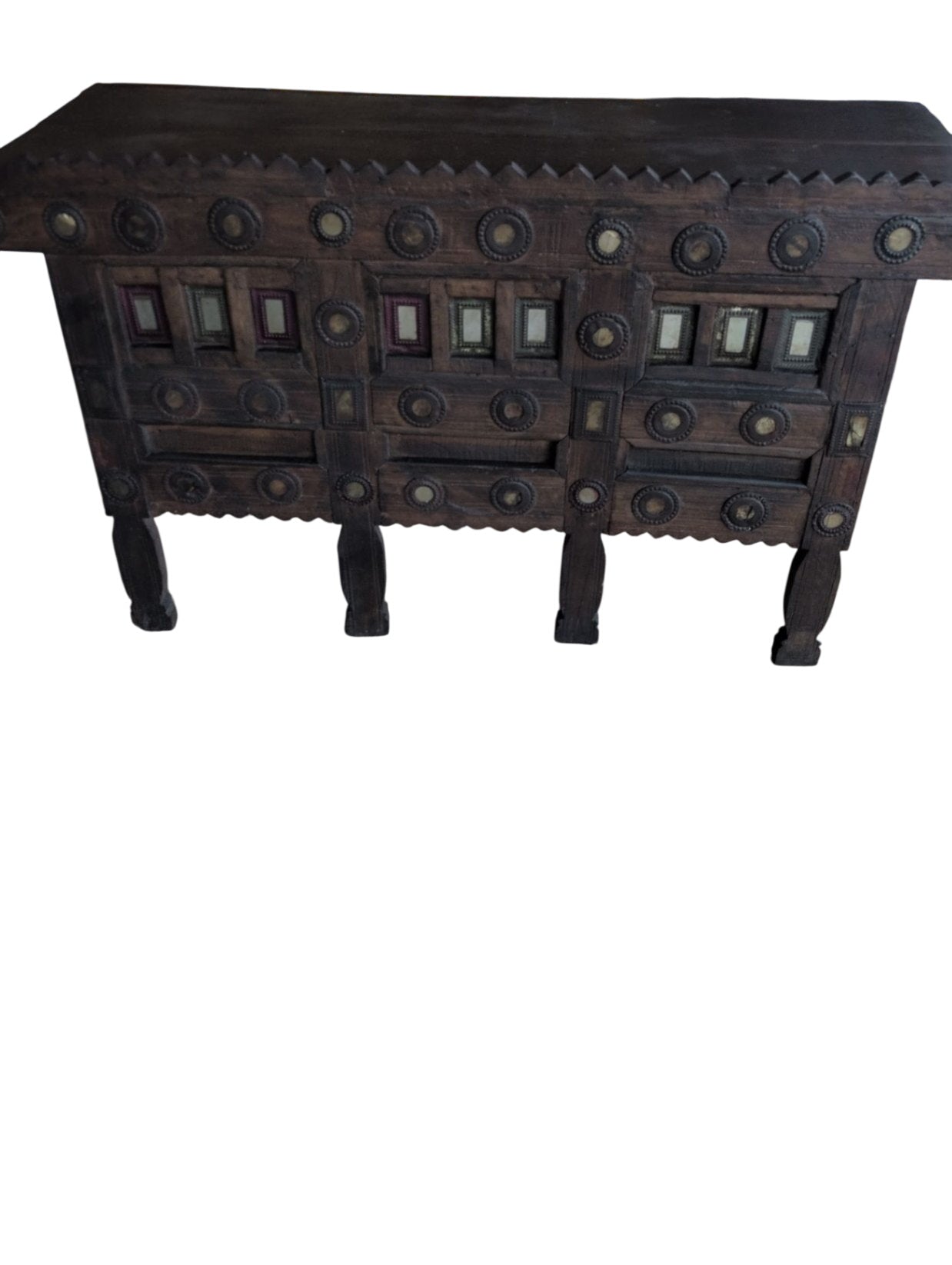 Vintage Indian Damchiya-Style Console Table – 52" x 17" x 27"
