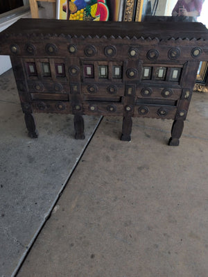 Vintage Indian Damchiya-Style Console Table – 52" x 17" x 27"