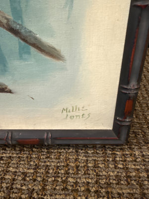 Millie Jones Hand-Painted Parrots Framed Wall Art Painting