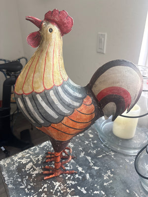 Metal Vintage Rooster 20”x13”
