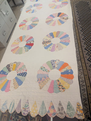 Handmade Quilt Dresden Plate Design 88 x 74