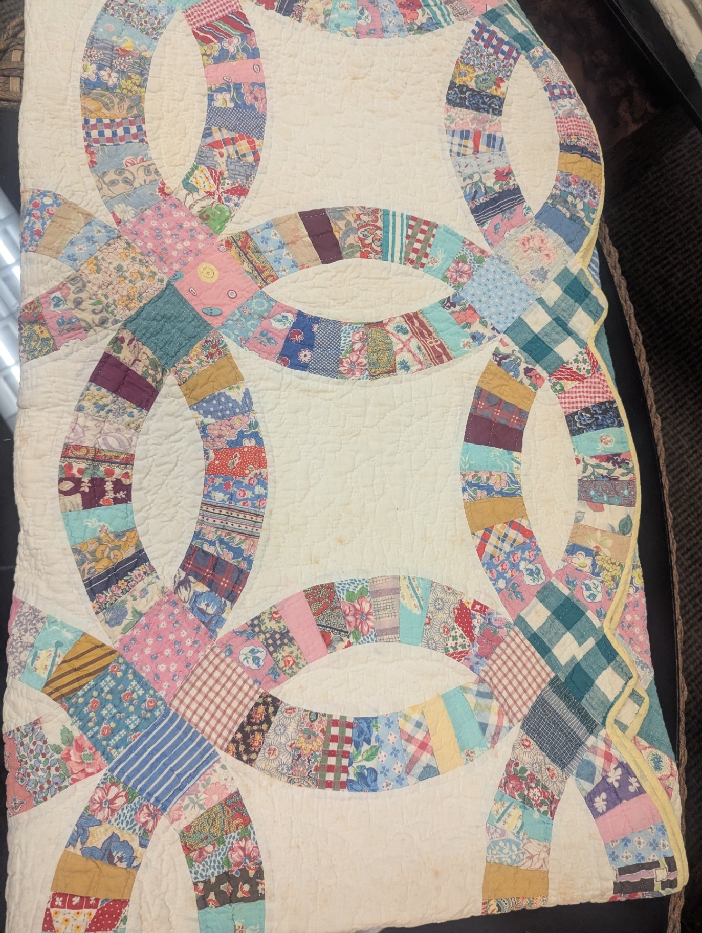 Handmade Quilt Double Wedding Ring Design 80 x 74
