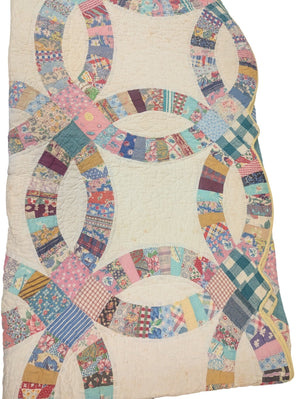 Handmade Quilt Double Wedding Ring Design 80 x 74