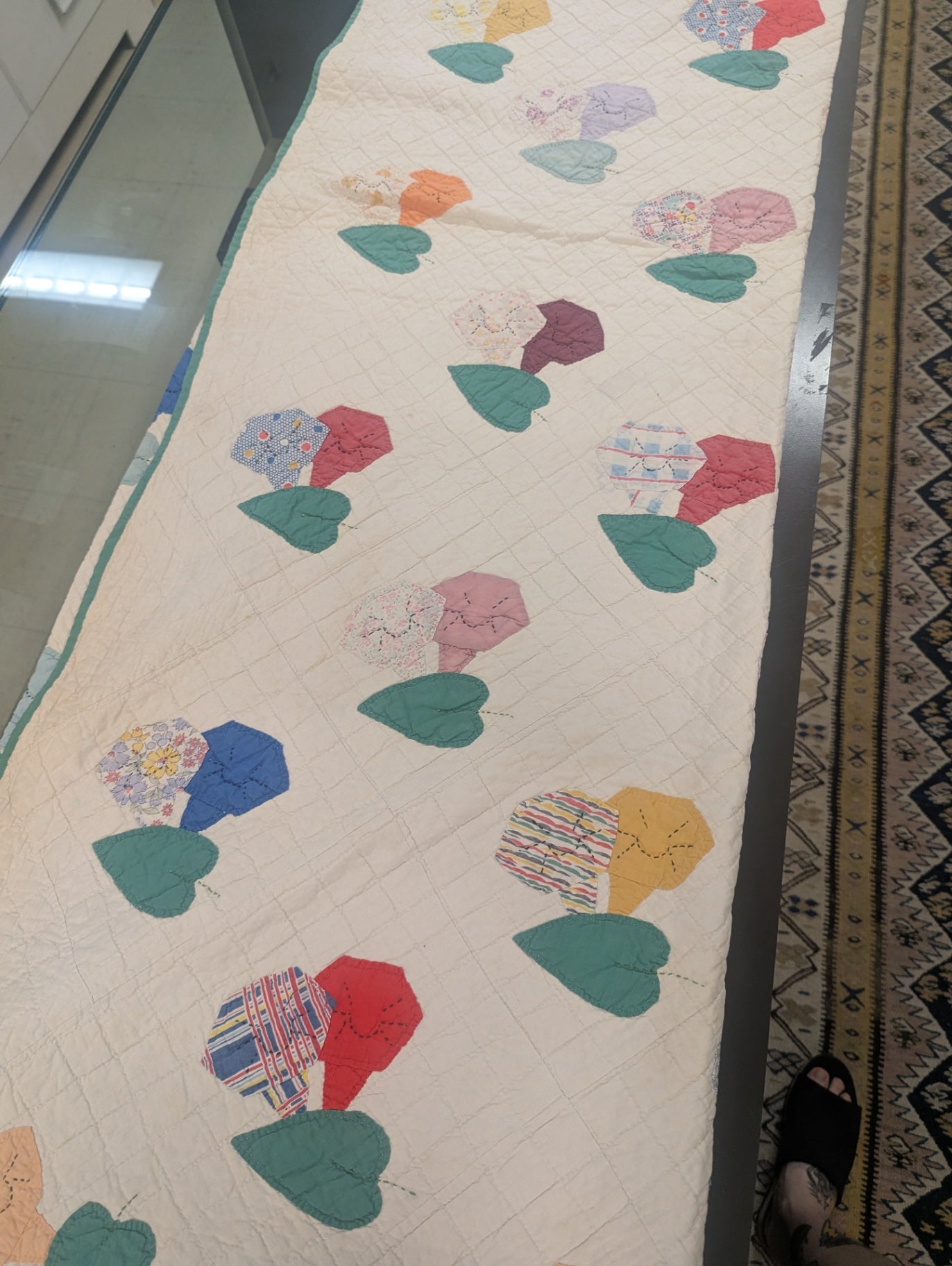 Handmade Quilt Calla Lily Patchwork Design 80 x 75