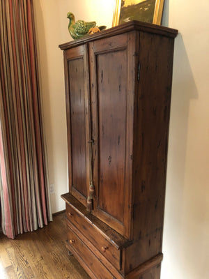 Antique fruitwood french cabinet 29.5"w x 14"d x66"h