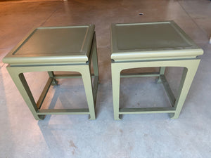 Asian Ming Square Sage Green Side Table (EACH) 24x24x29 H