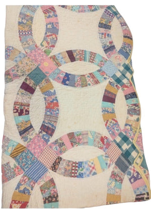 Handmade Quilt Double Wedding Ring Design 80 x 74