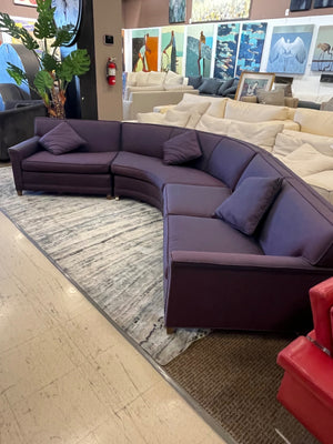 Vintage Custom Curved Purple Sectional Sofa