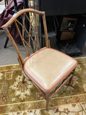 Vintage Rattan/Faux Bamboo Dining Table and 4 Chair Set