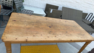 Antique Farmhouse Pine Table, 84" x 40" x 32"